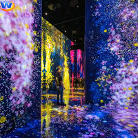 Salle d'exposition numérique immersive, système de projection interactive murale et au sol pour les expositions de musées et de centres culturels