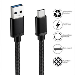 สายชาร์จ USB3.0 A to Type-C คุณภาพสูง ราคาประหยัด สีดำ สายถักไนลอน ชาร์จเร็ว - Product Image 2