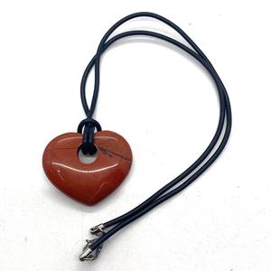 Collar con colgante de corazón de cuarzo rosa de hematita Natural 30x35mm corazón 10mm colgante de cristal con agujero grande collar DIY - Product Image 4