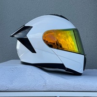 Casque à visière rabattable avec visières transparentes et teintées - Matériau ABS - Taille unique - Adaptable aux conditions de conduite de jour comme de nuit