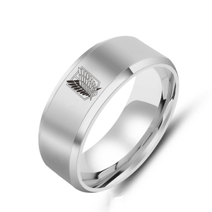 Anillo de Acero Inoxidable Negro Plateado de <span class=keywords><strong>Ataque</strong></span> <span class=keywords><strong>a</strong></span> <span class=keywords><strong>los</strong></span> <span class=keywords><strong>Titanes</strong></span>, 5 Colores, Alas de la Libertad, Anillos de Dedo para Hombres y Mujeres, Joyerí<span class=keywords><strong>a</strong></span> para Fanáticos del Anime - Product Image 3