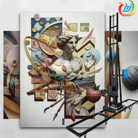 Imprimante murale verticale Hanjie Small UV CMYKW à double tête, machine d'impression murale 3D