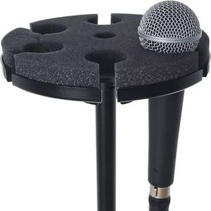 Support de microphone professionnel portable en métal, support pour 6 micros, 6 canaux, bonnette anti-vent en mousse circulaire - Product Image 1