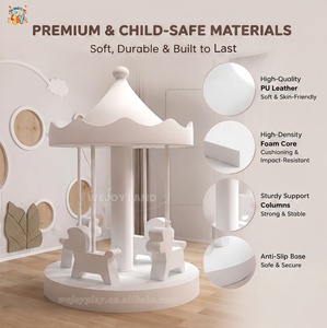 Carrusel Eléctrico de Juego Suave Blanco para Niños, Ideal para Centros Comerciales y Alquiler de Equipos para Fiestas - Product Image 2