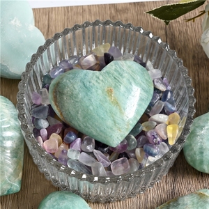 Piedra de Amazonita en Forma de Corazón, Cristal Natural Pulido de Alta Calidad al por Mayor, para Decoración del Hogar - Product Image 4