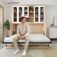 Lit invisible : Lit mural horizontal/pliant latéralement, lit Murphy multifonctionnel avec bureau intégré