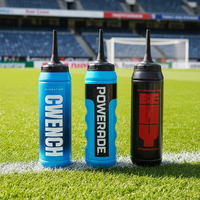 Bouteille de sport de hockey sur glace de 1000 ml avec bouchon à vis, grande capacité, paille longue, anti-fuite, écologique, sans BPA, compatible lave-vaisselle