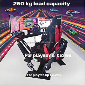 Simulador de Carreras 9D VR para Parque de Atracciones Interior, Simulador F1 de Tres Pantallas, 6 DOF, Seis Ejes, Construcción Metálica para Uso en Casa o Escuela - Product Image 6