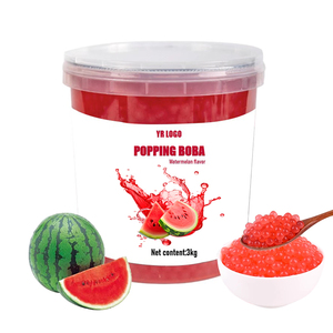 Perles de boba éclatantes aromatisées à la pastèque de qualité supérieure avec sucre pour garniture de bubble tea, sac de gros pour boissons de haute qualité - Product Image 4
