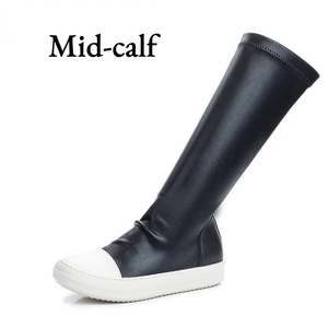 35-44 הנמכר ביותר בסתיו החורף החדש, חומר רך אופנה גבית אופנה נעלי עור גבוהות לנשים - Product Image 6