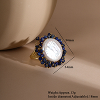 Anneaux en or avec mini-perles d'eau douce naturelles, bijoux de luxe, anneau de mode, cadeau classique