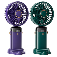 Ventilateur portable pliable intelligent à LED avec affichage de la puissance, 5 vitesses, pour les voyages en extérieur, les trajets quotidiens, le bureau, la table et le cou
