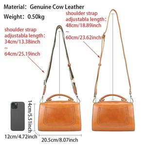 Sac à main AndoBag pour femmes, en cuir véritable, pour les trajets quotidiens, sac bandoulière, sac à main à poignée supérieure, sac à bandoulière zippé pour femmes 1596 - Product Image 2