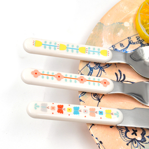 Impresión personalizada Apto para lavavajillas bebé niño pequeño <span class=keywords><strong>cubiertos</strong></span> utensilios tenedores cucharas cuchillo niños <span class=keywords><strong>cubiertos</strong></span> con calcomanías - Product Image 2