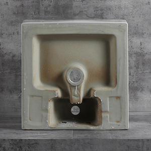 Lavabo cuadrado de cerámica Nórdica al por mayor de fábrica con grifo Arte integrado Diseño ovalado Estilo simple - Product Image 1
