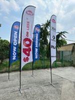 Drapeau de plage et pôle Base drapeaux de plumes bannière publicité promotionnelle vent personnalisé plume couteau forme activité commerciale en plein air