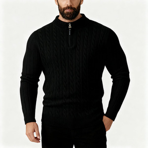 Maglioncino in <span class=keywords><strong>maglia</strong></span> pesante da <span class=keywords><strong>uomo</strong></span> con Zip <span class=keywords><strong>termica</strong></span> autunno inverno Top stile europeo - Product Image 4