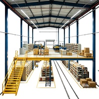 HONGXIN Étagère de mezzanine robuste personnalisable à 2-3 niveaux, sans boulons, à rivets, en acier laminé à froid, finition thermolaquée, anti-corrosion