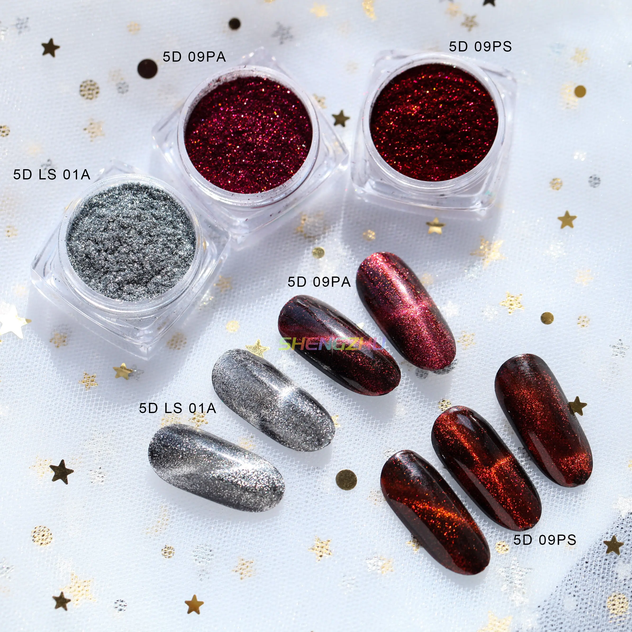 9D Galaxy Metallic Maniküre Multi Chrom Pigment Cat Eye Magnetisches Nagel pigment pulver