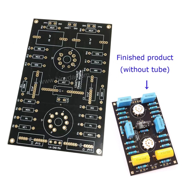 DC180-300V DC12V 12AX7 12AU7 Tube Preamp Amplifier Board DIY Kit Classic Circuit Tube Preamplifier Amplifiers Kit
