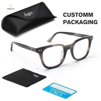 Monture de lunettes vintage pour hommes Lunettes optiques en acétate noir mat Italie Designer Chine Vente en gros