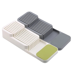 Cutlery Storage Box Plastic Knife Block Holder Drawer Knives Storage Rack Stand Cabinet Tray Kitchen Organizer
