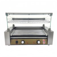 Grill à hot-dogs électrique commercial certifié CE à 5 rouleaux en acier inoxydable pour supermarchés, commerces de détail et restauration
