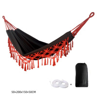 Hamac suspendu en coton durable pour 1 personne, capacité 300 kg, taille 200x150 cm, toutes saisons, style camping et randonnée en plein air, fabriqué en toile