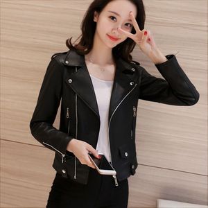 Wholesale Spring Autumn Clothing Ladies Pu <strong>Leather</strong> Women <strong>Short</strong> Slim Small Coat Motorcycle Clothing <strong>Leather</strong> Jacket - Product Image 2