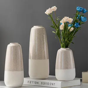 Dekorasi Rumah Kustom Vas Bunga Keramik Vas Bunga Mengkilap Porselen Desain Baru