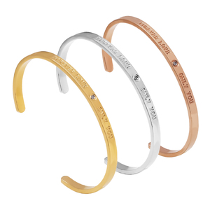 Bracciale Rigido Aperto in Acciaio Inossidabile con Incisione Personalizzata 'Amore Eterno <span class=keywords><strong>Solo</strong></span> Per Te', Regalo Romantico di San Valentino per Coppie - Product Image 1