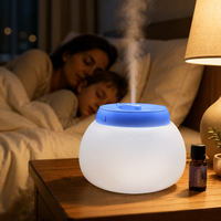 Humidificateur d'air certifié CE à triple protection OEM pour la maison et le bureau, avec réservoir rainuré facile à remplir, fonction veilleuse LED V2, 3 litres