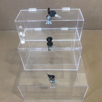 Présentoir à pièces en acrylique transparent sur mesure avec serrure à clé pour boîte de don organisateur de bulletin de vote boîte de collecte de cartes de visite