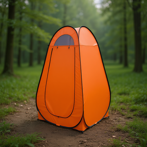 Db <b>Pop</b> <b>Up</b> Shower <b>Tent</b> 1-2 Person Orange Waterproof Outdoor Camping Changing Room Automatic Setup Single Layer Three Season - Product Image 2