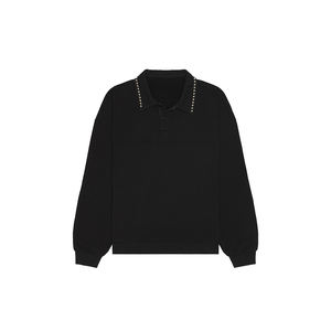 Polo de manga larga con diamantes de imitación personalizados de alta calidad Kingsen, Polo de Golf con botones bordados para hombre 100% de algodón - Product Image 3