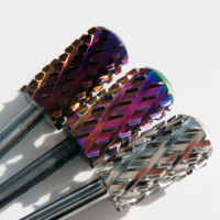 Fraise à ongles professionnelle personnalisée pour manucure, grande taille, lisse, violette, en carbure de tungstène 3XC 4XC 5XC