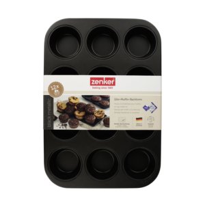 Stampo per Muffin a 12 fori con linea metallica nera Ø7 cm per teglie e teglie - Product Image 1