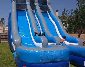 Thác nước màu xanh sân Hồ bơi bơm hơi khô và ướt trượt nước trẻ em và người lớn bouncy lâu đài Thiên Đường nhà máy trực tiếp - Product Image 2