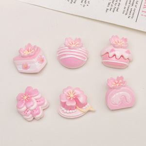 Accessoires en résine DIY style dessin animé, Série fleurs roses, Pinces à cheveux en colle crème, Coques de téléphone, Breloques pour chaussures, Porte-clés - Product Image 4