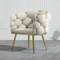 Fauteuil de Maison Luxe Doré Pas Cher Scandinave Moderne en Métal Tissu Velours Ailes Fauteuils de Salon d'Attente d'Appoint Meubles