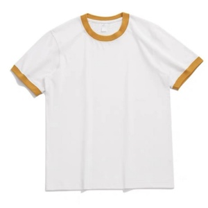 Camiseta <span class=keywords><strong>de</strong></span> Manga Corta Personalizable <span class=keywords><strong>de</strong></span> Algodón <span class=keywords><strong>de</strong></span> Punto, Color Sólido Informal, Color <span class=keywords><strong>de</strong></span> Contraste, Versátil, Estilo Retro para Hombre - Product Image 6