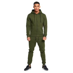 Verde Oliva Hombres Tallas Grandes Sudaderas Con Capucha Y Pantalones De Chándal Deporte Jogging Conjunto Cómodo Bottoms - Product Image 1