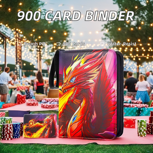 Xách tay sang trọng kinh doanh thẻ chất kết dính 9-túi bền PU Chất liệu với dây kéo không thấm nước thư mục Clip đóng cửa cho thẻ tín dụng - Product Image 3