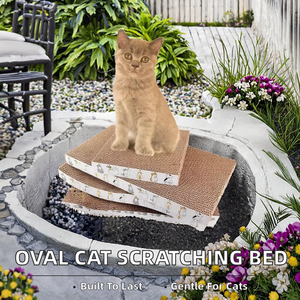 Factory Wholesale 65*40*9cm Oval Paper <b>Cat</b> <b>Scratching</b> <b>Board</b> Bed OEM Eco-Friendly Durable - Product Image 2