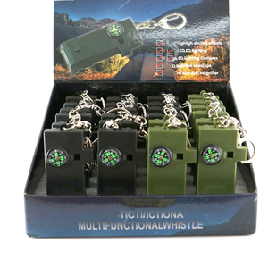 Sifflet <span class=keywords><strong>5</strong></span> en 1 haute performance pour la randonnée, le camping, la navigation de plaisance, avec boussole, lumière LED et fonction télescope - Product Image 6