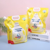 Nouvelle poudre concentrée anglaise, à ajouter à l'eau pour faire du lessive liquide, pour usage domestique.