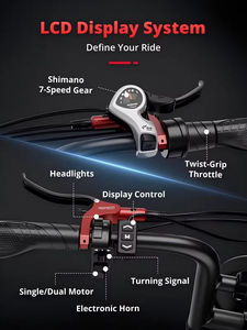 Bicicleta Eléctrica Fat Tire, Bicicleta <span class=keywords><strong>de</strong></span> Carretera Eléctrica, Bicicleta <span class=keywords><strong>de</strong></span> Montaña con Doble Motor, Fatbike <span class=keywords><strong>de</strong></span> 2000W QJ8, Bicicleta Eléctrica Híbrida Urbana para Adultos - Product Image 3