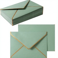 En gros, élégantes cartes de remerciement vertes en papier avec dorure à chaud, ensemble de papeterie personnalisée pour mariages et événements, pour entreprises