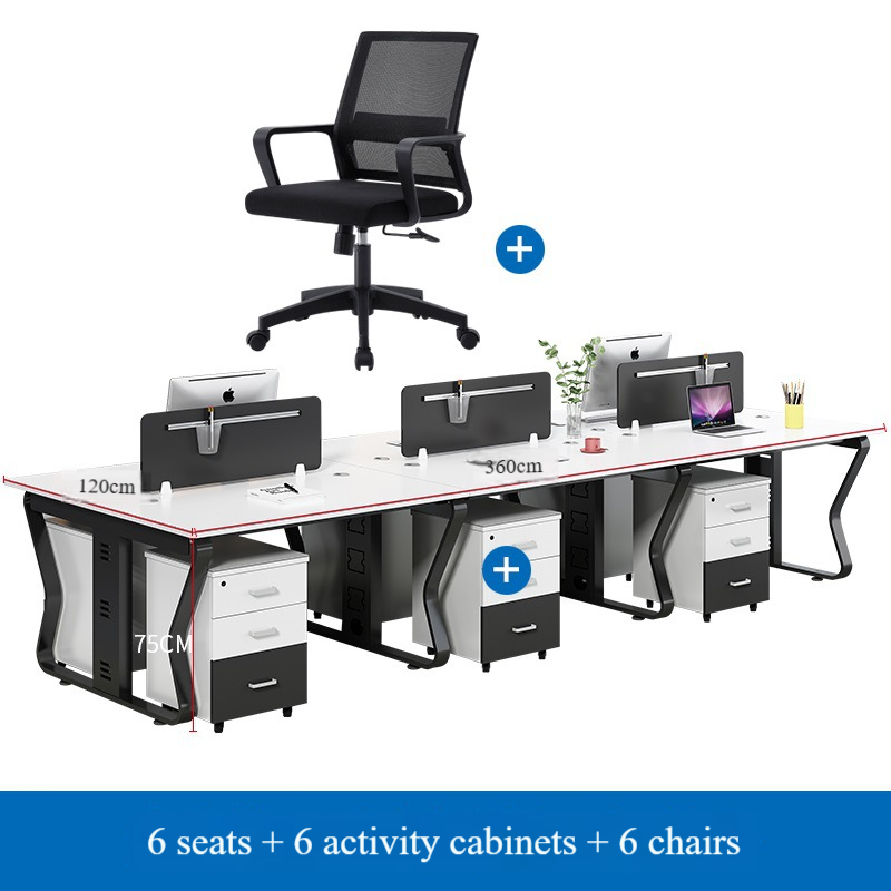 Bureau pour 6 personnes + 6 chaises + 6 armoires