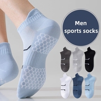 Chaussettes de sport pour hommes, chaussettes basses respirantes en maille avec semelle rembourrée, pour la course à pied, la salle de sport, l'entraînement et le quotidien